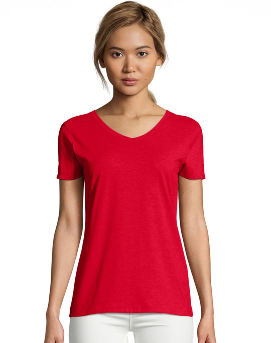 Hanes Womens X-Temp V-Neck T-Shirt