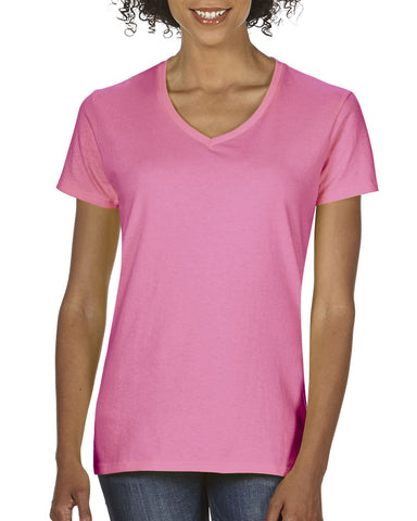 Gildan Ladies Heavy Cotton V-Neck T-Shirt, XL, Purple