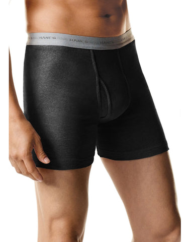 Hanes Men's Red Label Boxer Briefs Blk/Grey 2 Pack