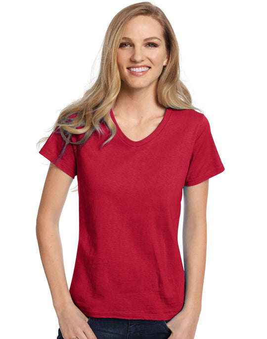 Hanes Womens ComfortSoft Short Sleeve V-neck Tee 2-Pack