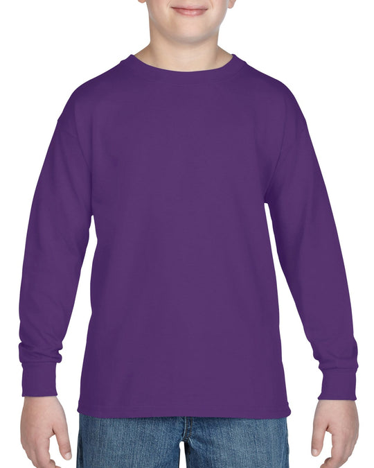 Gildan Youth Heavy Cotton Long Sleeve T-Shirt, M, White