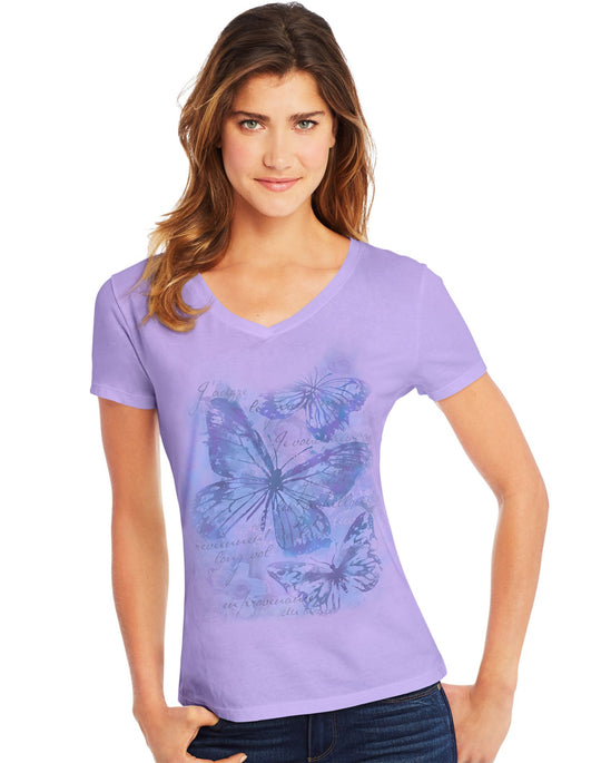 Hanes Womens Short Sleeve V-Neck Tee