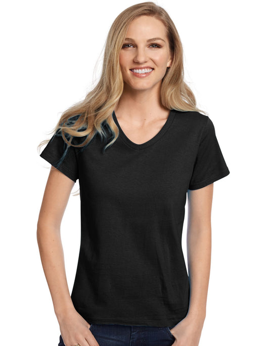 Hanes Womens ComfortSoft Short Sleeve V-neck Tee 2-Pack