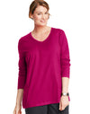 Just My Size Women`s Long-Sleeve V-Neck Tee