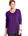 Just My Size Women`s Long-Sleeve V-Neck Tee