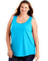 Just My Size Womens Cotton Jersey Shirttail Tank Top