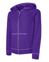 Hanes Girls` Slub Jersey Full-Zip Hoodie