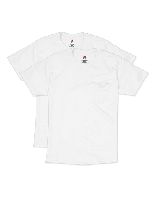 Hanes Mens Short Sleeve Pocket Tee Value 2-Pack