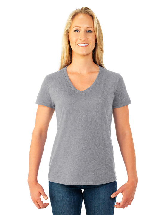 Fruit Of The Loom Womens HD Cotton Short Sleeve V-Neck T-Shirt