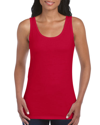 Gildan Ladies Softstyle Tank Top, S, Cherry Red