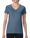 Gildan Ladies Heavy Cotton V-Neck T-Shirt, XL, Purple