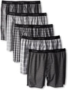 Hanes Classics Men's Yarn Dye Exposed Waistband Boxer 5-Pack